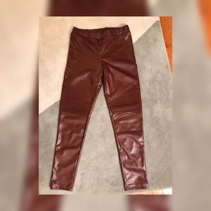 BNWOT M OX BLOOD/red moto faux “leather” leggings